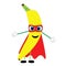 Healthy banana cartoon illustration vegan vector