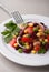 healthy bean salad on a white plate