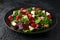 Healthy Beet Salad with raspberry, walnuts nuts and feta cheese