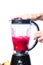 Healthy beetroot smoothie mixing in a blender