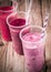 Healthy berry smoothies with low fat yogurt
