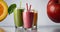 Healthy berry smoothies, milkshakes, shake with yogurt, falling fresh fruit, and berries. Selective focus