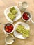 Healthy breakfast avocado toast and strawberries