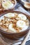Healthy Breakfast Bowl With Greek Yogurt, Sliced Bananas, and Granola