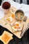 Healthy Breakfast Coffee Toast Tuna Eggs Sunflower Seeds