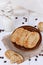 Healthy breakfast cookies over white wooden background