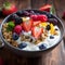 healthy breakfast featuring granola, berries, and yogurt