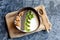 Healthy breakfast of fruit in a bowl of coconut, bali bowls, indonesia bali