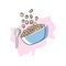 Healthy breakfast icon, cereal in the bowl with spoon illustration. hand drawn vector. high vitamin and calcium. doodle art for la