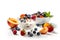 Healthy breakfast, natural yogurt with fresh berries and muesli. Neural network AI generated