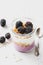 Healthy breakfast parfait with blackberry, yogurt and granola