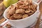 Healthy breakfast - whole grain muesli with a walnut