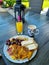 Healthy breakfast for winners and athletes - Omlet Toast Grapes Orange Juice