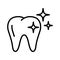 Healthy bright shining tooth. Concept of dental health care, cleaning teeth, caries prevention