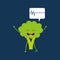 Healthy broccoli cute, heartrate icon background