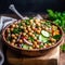 Healthy chickpea salad bursting with flavor. AI