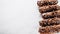 Healthy chocolate eclairs, copy space left, banner