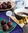 Healthy chocolates with lentils and cocoa, dessert