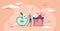 Healthy choices concept, flat tiny person vector illustration