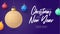 Healthy Christmas and happy new year coronavirus ball banner. Creative concept Christmas events and holidays during a pandemic