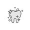 Healthy clean tooth line icon