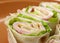 Healthy club sandwich pita bread roll