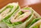 Healthy club sandwich pita bread roll