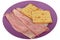 Healthy Cooked Ham Slices with Wholegrain Crackers