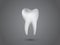 A healthy cool white human tooth on dark gray background for dental clinics