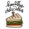 Healthy and Delicious sandwich cartoon