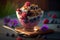 A Healthy and Delicious Treat: Frozen Yogurt with Granola and Berries Food Photography