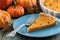 Healthy dessert for Thanksgiving. Pumpkin open pie with pumpkin
