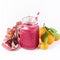 Healthy Detox Smoothies on a White Background With Fruits Citrus Grape Pomegranate Glass Jar of Tasty Smoothie Square