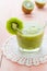 Healthy diet fruit juice kiwi wooden table