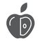 Healthy diet glyph icon, fruit and nutrition, apple sign, vector graphics, a solid pattern on a white background.