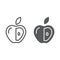 Healthy diet line and glyph icon, fruit and nutrition, apple sign, vector graphics, a linear pattern on a white