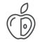 Healthy diet line icon, fruit and nutrition, apple sign, vector graphics, a linear pattern on a white background.