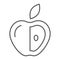 Healthy diet thin line icon, fruit and nutrition, apple sign, vector graphics, a linear pattern on a white background.