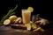 Healthy drink food background glass ginger organic natural background yellow health lemon herb fresh