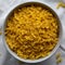 Healthy Dry Farfalline Pasta in a Bowl, top view. Flat lay, overhead, from above. Close-up