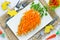 Healthy Easter treat idea - carrot shaped salad