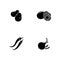 Healthy eating black glyph icons set on white space