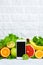 Healthy eating diet sport mobile phone application service website mockup