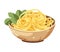 Healthy eating Fresh pasta meal with organic herbs