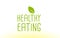 healthy eating green leaf text concept logo icon design