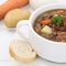 Healthy eating lentil soup stew with lentils closeup