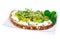 Healthy eating. Multi-grain bread with avocado and sprouts cress lettuce