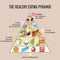 The healthy eating pyramid design