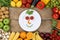 Healthy eating smiling face from vegetables on plate