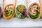 Healthy fajita wraps selection